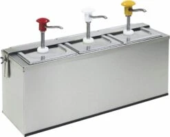 Schneider® Schneider - Druckknopf Dosierspender Mit GN-Behälter "COOL" 3 X 3 Liter - 185 X 585 X 375 Mm