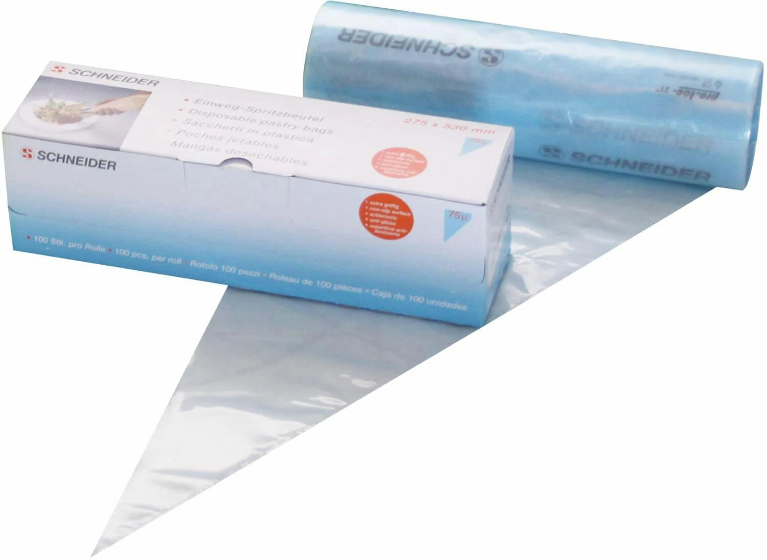 Schneider® Schneider - Einweg-Spritzbeutel, Geschlossene Spitze 300 X 160 Mm, 75 My, Gerollt. Farbe Blau 100 Stk./Box 2 Schneider® Schneider - Einweg-Spritzbeutel, Geschlossene Spitze 300 X 160 Mm, 75 My, Gerollt. Farbe Blau 100 Stk./Box – Bild 2